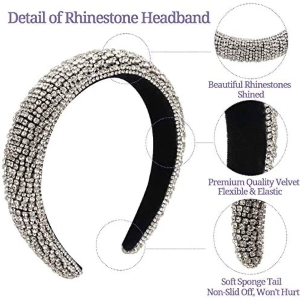 Luxury Rhinestone Headband-Silver